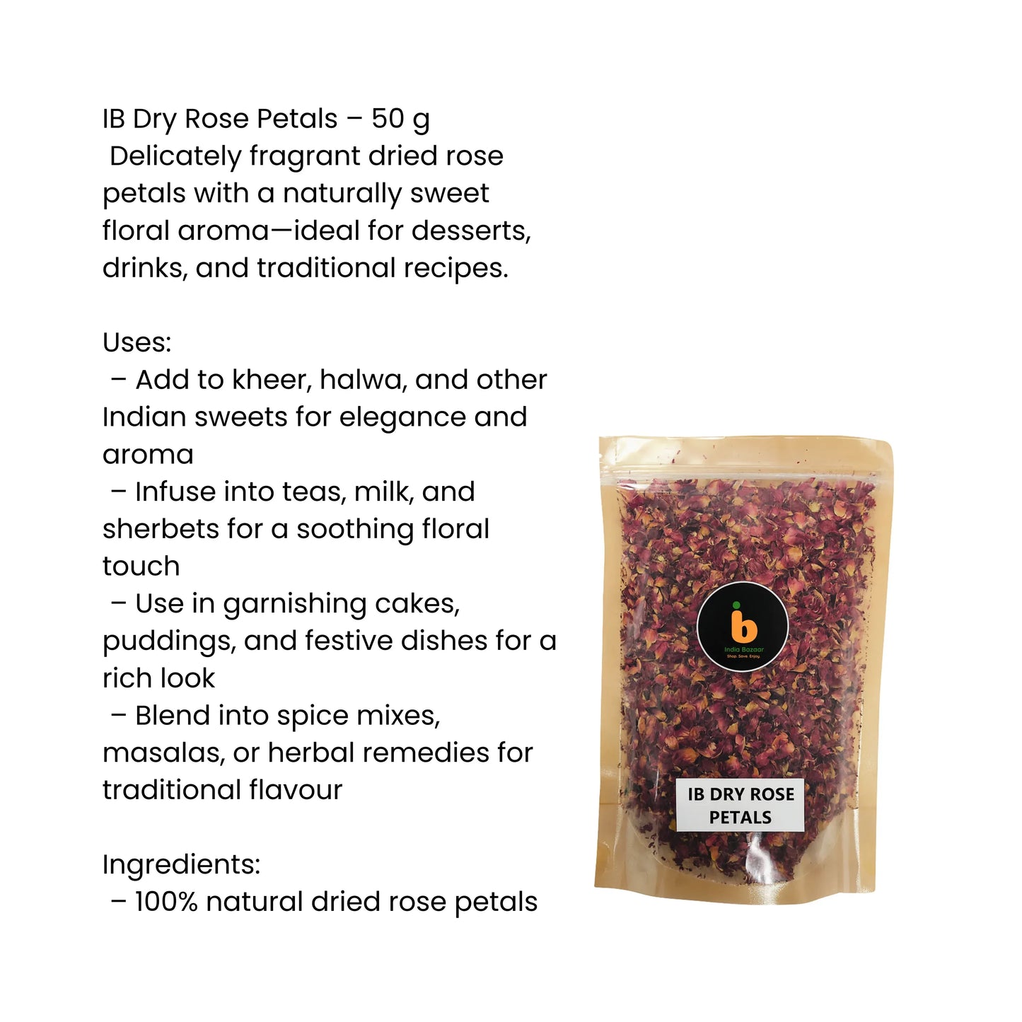 IB Dry Rose Petals | 50g