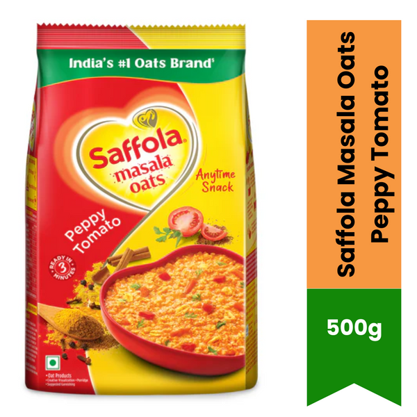 Saffola Masala Oats Peppy Tomato 500 G|BB:12.MAR.2026