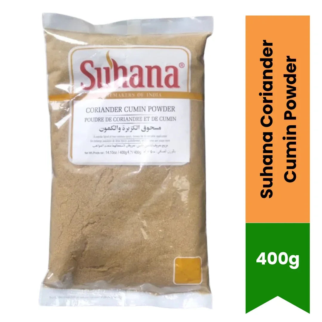 Suhana Coriander Cumin Powder 400g | Add to Chicken, Rice, Curries & Veg for Rich Flavour | Easy Everyday Cooking Spice | South Africa | India Bazaar
