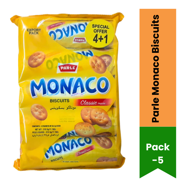 Parle Monaco Biscuits Pack of 5 |BB:19.NOV.2026