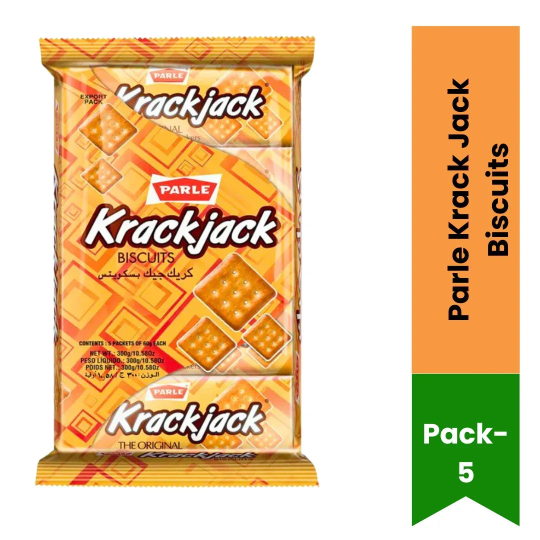 Parle Krack Jack Biscuits 60g | Pack of 5