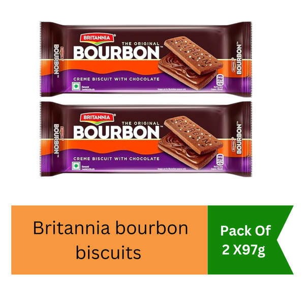 Britannia bourbon biscuits 97g 2 pack |BB:09.NOV.2026