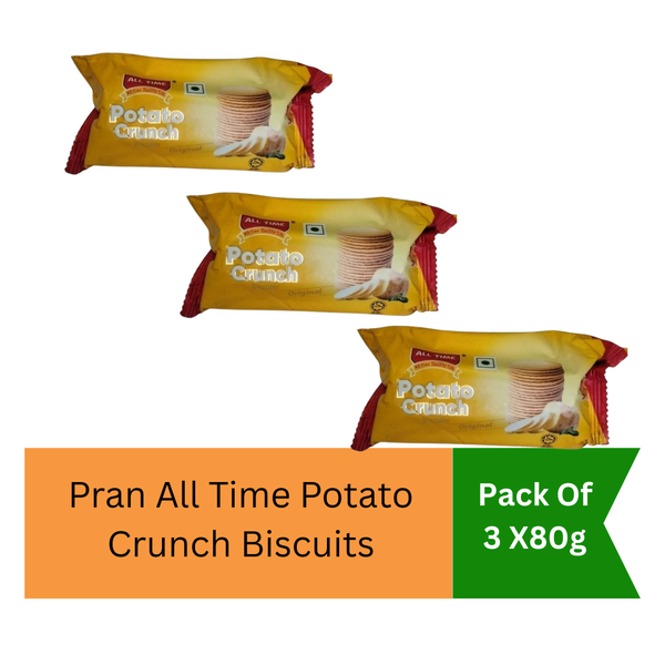 Pran All Time Potato Crunch Biscuits G 80g (Pack of 3)|BB:04.JUN.2026