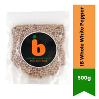 IB Whole White Pepper (Safed Kali Mirch Whole) | 100g - Premium Pungent Whole Peppercorns for Light-Coloured Cream Gravies, Continental Cooking & Soups | South Africa | India Bazaar
