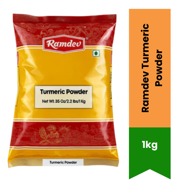 Ramdev Turmeric Powder 1Kg – Pure & Vibrant Indian Spice | Fresh & Natural|BB:FEB.2027