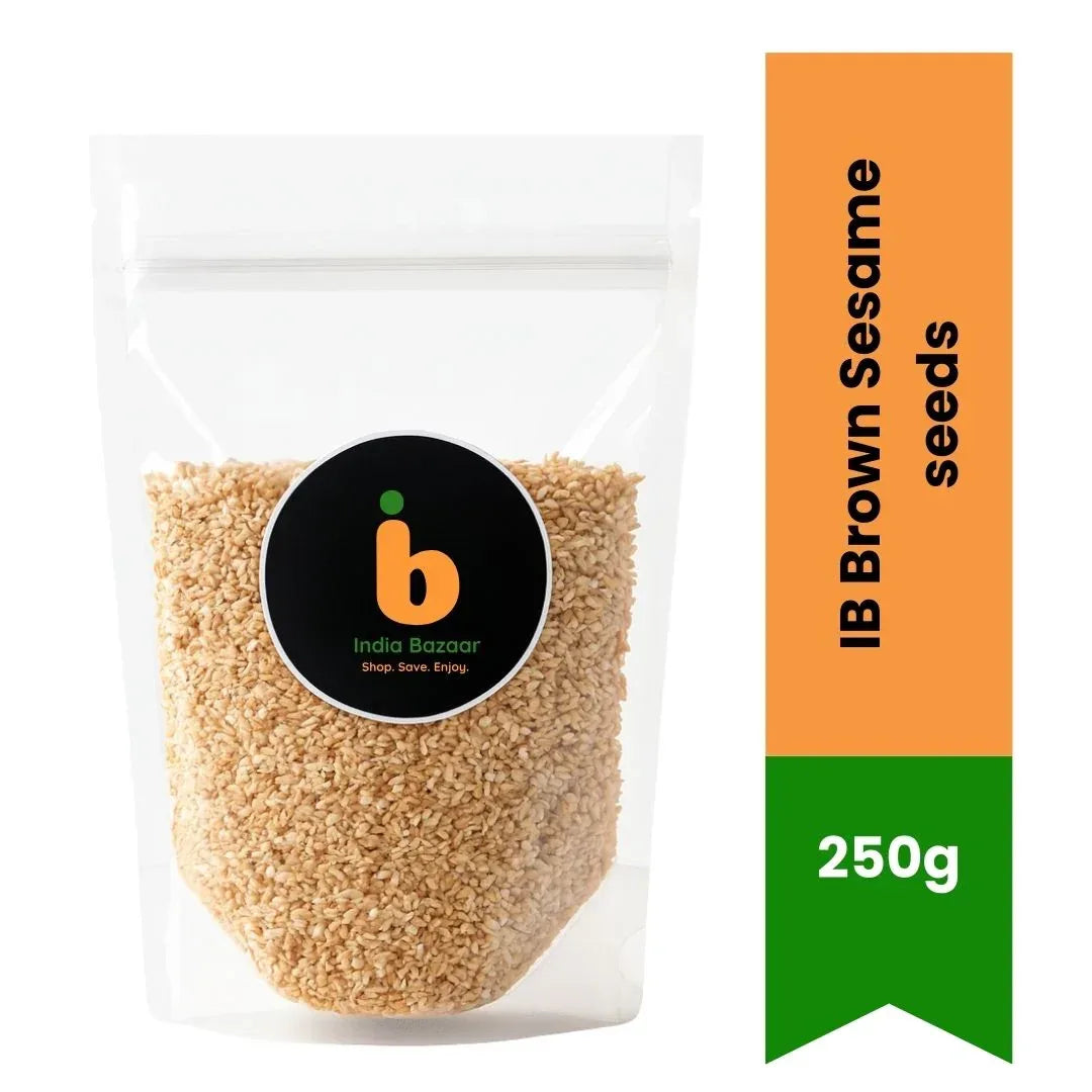 IB Brown Sesame Seeds (Kala-Bhura Til) | 250g - Nutty Oilseeds for Traditional Laddu Sweets, Til-Kachri & High-Calcium Ayurvedic Diets | South Africa | India Bazaar