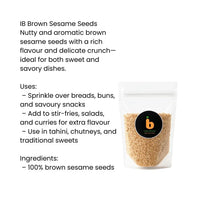 IB Brown Sesame Seeds (Kala-Bhura Til) | 250g - Nutty Oilseeds for Traditional Laddu Sweets, Til-Kachri & High-Calcium Ayurvedic Diets | South Africa | India Bazaar