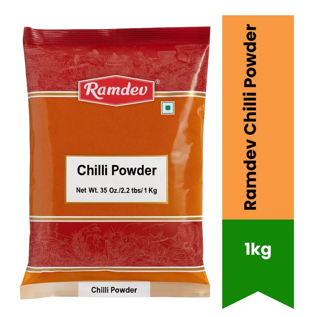 Ramdev Chilli Powder (Laal Mirch Powder) | 1kg Bulk Pack - Pure Spicy Indian Red Chili Powder, Family Saving Pack for Bold Heat | South Africa | India Bazaar