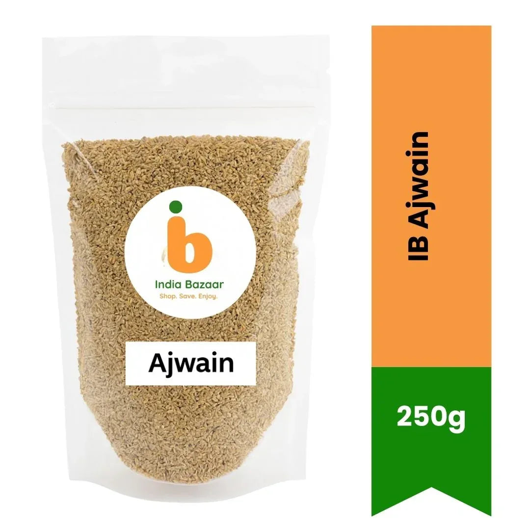 IB Carom Seeds (Ajwain Whole) | 250g - Sharp Thyme-Like Peppery Spice for Samosa Pastries, Tadka Dals & Instant Bloating Gas Relief | South Africa | India Bazaar