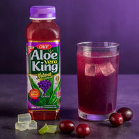OKF Aloe Vera King Grape Drink | 500ml - Sweet Refreshing Fruit Juice Beverage with Real Aloe Vera Pulp Gel, Premium Hydration | South Africa | India Bazaar