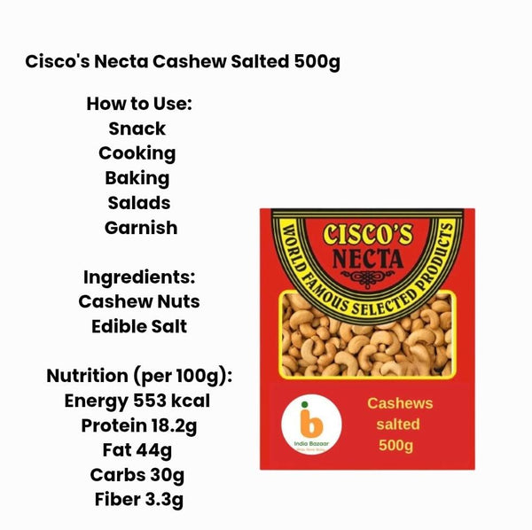 Ciscos Cashews Salted 500g – Gesoute Kaju Boontjies (Premium Snack)|BB:28.NOV.2025