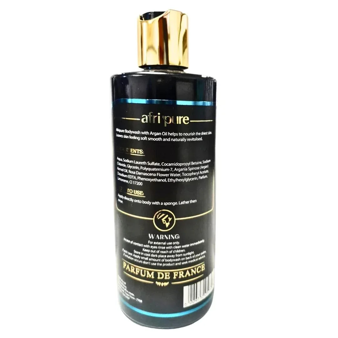 Afri Pure Argan Body Wash (Liquid Moroccan Argan Cleanser) | 500ml - Anti-Ageing Creamy Shower Gel Packed with Essential Fatty Acids for Deep Skin Nutrition | South Africa | India Bazaar