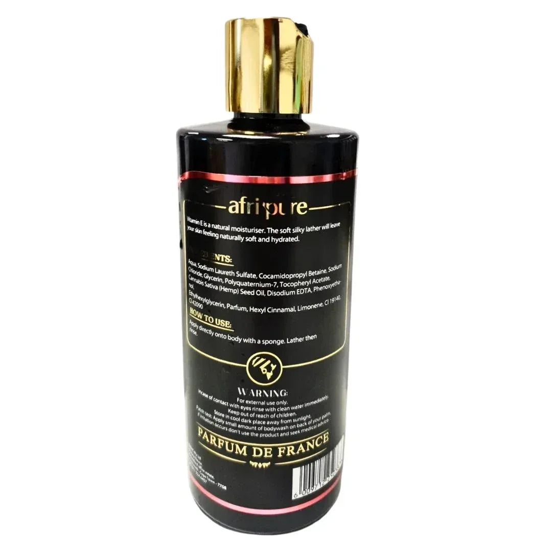 Afri Pure Vitamin E Body Wash (Moisturizing Skin Cleanser) | 500ml - Hydrating Daily Shower Gel for Intense Cellular Repair, Scar Fading & Supple Smooth Glow | South Africa | India Bazaar
