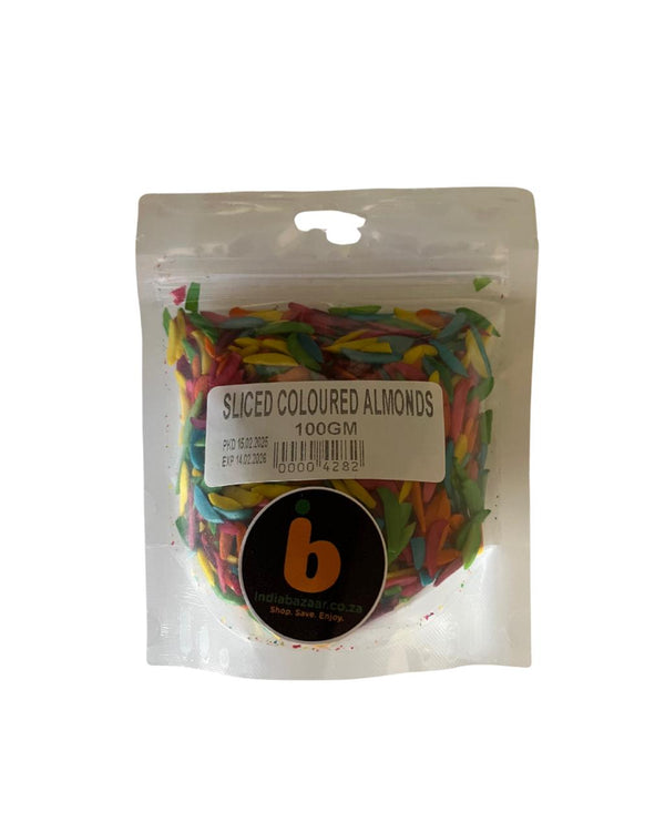 Sliced Coloured Almonds 100g|BB:28.FEB.2026