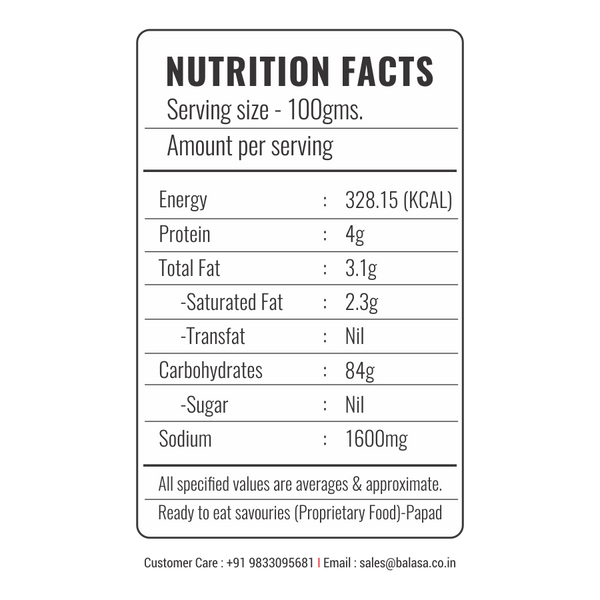 Balasa Pani Puri Papad 200Gm |BB:21.OCT.2025