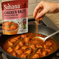 Suhana Chicken Balti Mix (Robust North-West Frontier Spice) | 50g - Bold Garlicky Tangy Tomato Base Seasoning Powder for Savoury One-Pot Poultry Stews | South Africa | India Bazaar