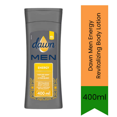 Dawn Men Energy Revitalizing Body Lotion | 400ml - Premium Pure Energy Body Lotion for Active Skin Care, Dryness Relief & Hydration | Delivers Smooth Skin & Fresh Vitality | South Africa | India Bazaar