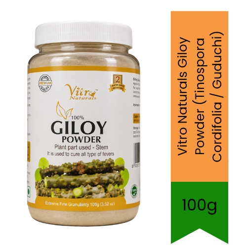 Vitro Naturals Giloy Powder (Tinospora Cordifolia / Guduchi) | 100g - Ayurvedic Immunity Booster & Blood Purifier for Chronic Fever Resistance & Active Gut Health | South Africa | India Bazaar