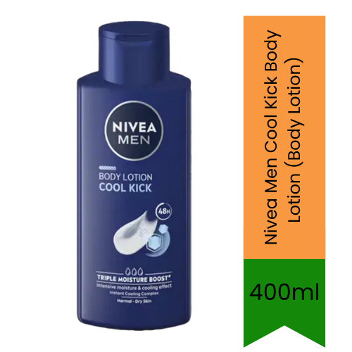 Nivea Men Cool Kick Body Lotion (Body Lotion) | 400ml - Premium Pure Refreshing Lotion for Men's Skin Care, Instant Hydration & Cooling | Delivers Smooth Skin & Fresh Feel | South Africa | India Bazaar
