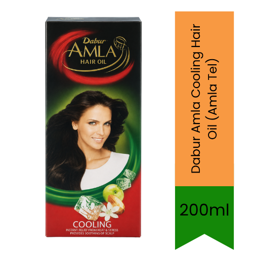 Dabur Amla Cooling Hair Oil (Amla Tel) | 200ml - Premium Pure Refreshing Cooling Hair Oil for Scalp Comfort, Stress Relief & Care | Delivers Healthy Shine & Freshness | South Africa | India Bazaar