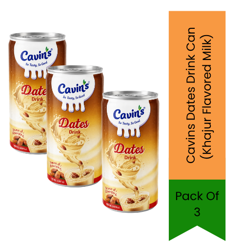 Cavins Dates Drink Can (Khajur Flavored Milk) | 180ml- Healthy Nutrient-Rich Dairy Drink, Naturally Sweet Energy & Stamina Booster | South Africa | India Bazaar