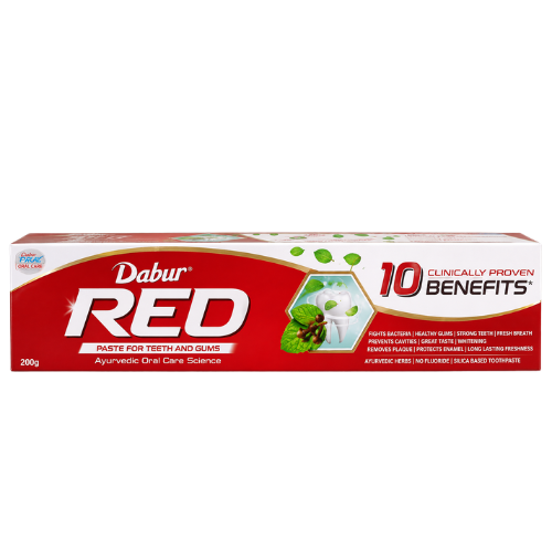 Dabur Red Toothpaste | 200g - Premium Pure Ayurvedic Herbal Toothpaste for Total Oral Care & Gum Protection | Delivers Strong Teeth, Fresh Breath & Plaque Defense | South Africa | India Bazaar