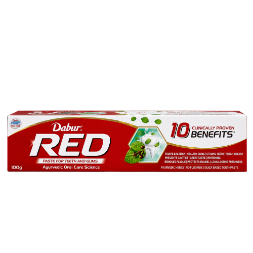 Dabur Red Toothpaste | 100g - Premium Pure Ayurvedic Herbal Toothpaste for Total Oral Care & Gum Protection | Delivers Strong Teeth, Fresh Breath & Plaque Defense | South Africa | India Bazaar