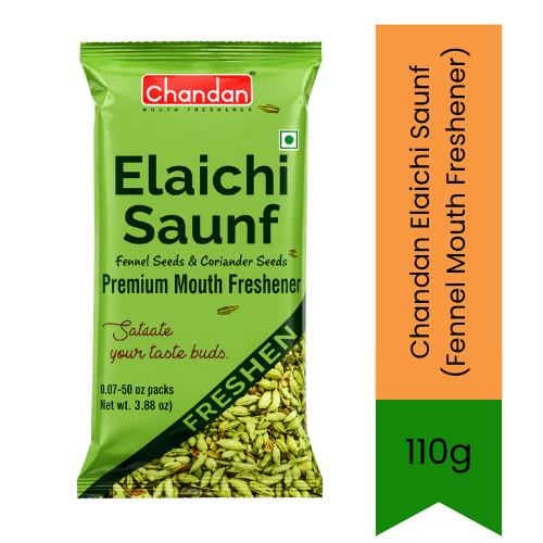 Chandan Elaichi Saunf (Fennel Mouth Freshener) | 110g - Premium Pure Traditional Mukhwas for Post-Meal Digestion & Refreshment | Delivers Fragrant Cardamom Flavor & Fresh Breath | South Africa | India Bazaar