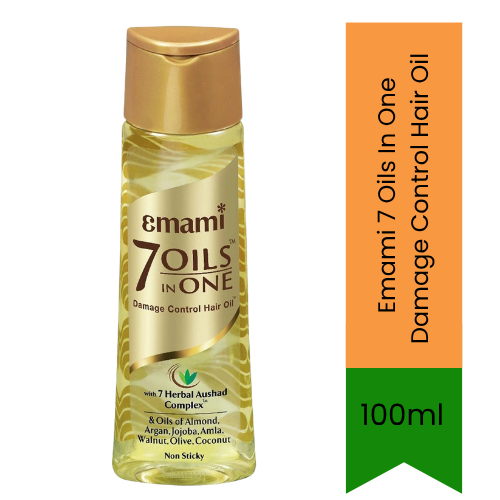 Emami 7 Oils In One Damage Control Hair Oil  - Ultra-Light Non-Sticky Repair Fluid for Chemically Treated Hair, Ends Frizz, Split Ends & Dryness | South Africa | India Bazaar