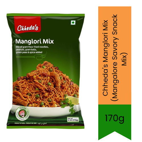 Chheda's Manglori Mix (Mangalore Savory Snack Mix) | 170g - Premium Pure Crunchy Savory Indian Namkeen for Tea Time & Daily Snacking | Delivers Authentic Spicy Crispy Flavor & Rich Taste | South Africa | India Bazaar
