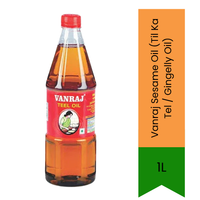 Vanraj Sesame Oil (Til Ka Tel / Gingelly Oil) - Pure Premium Cold-Pressed Cooking & Puja Oil, Nutrient-Rich Base for Sautéing & Ayurvedic Massages | South Africa | India Bazaar