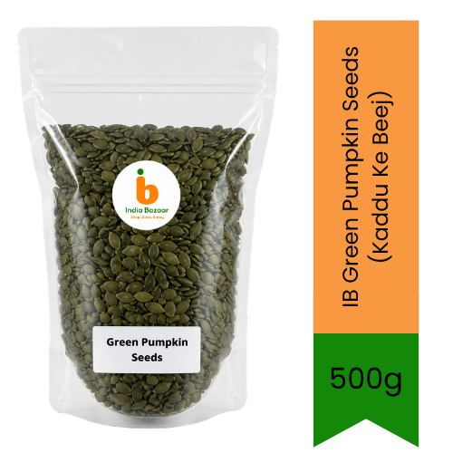 IB Green Pumpkin Seeds (Kaddu Ke Beej) | 500g - Nutrient-Dense Raw Pepitas for Baking, Salads & Healthy Snacking, High Protein & Zinc Boost | South Africa | India Bazaar