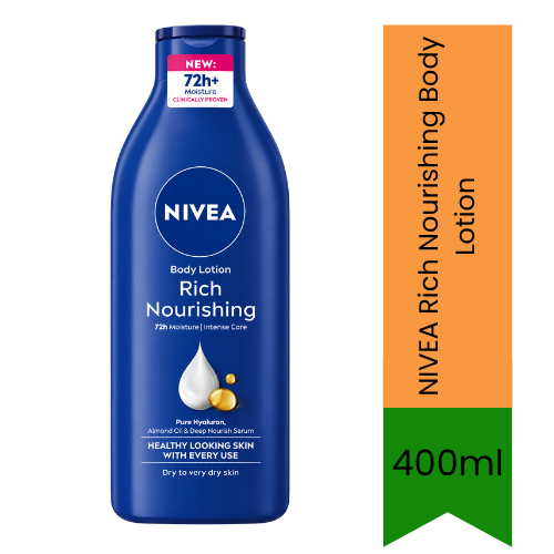 NIVEA Rich Nourishing Body Lotion | 400ml - Premium Pure Intensive Moisture Body Lotion for Very Dry Skin Care | Delivers 48H Deep Hydration & Smooth Skin | South Africa | India Bazaar