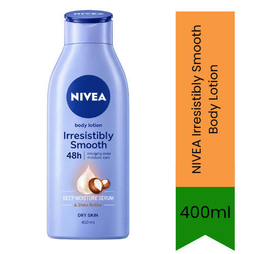 NIVEA Irresistibly Smooth Body Lotion | 400ml - Premium Pure Deep Moisture Body Lotion for Dry Skin Care | Delivers 48H Hydration & Silky Smooth Touch | South Africa | India Bazaar