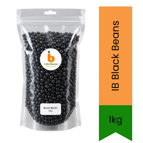 IB Black Beans | 1kg - Premium Pure Nutrient-Rich Legumes for Soups, Salads & Indian Curries | Delivers High Plant Protein & Fiber | South Africa | India Bazaar