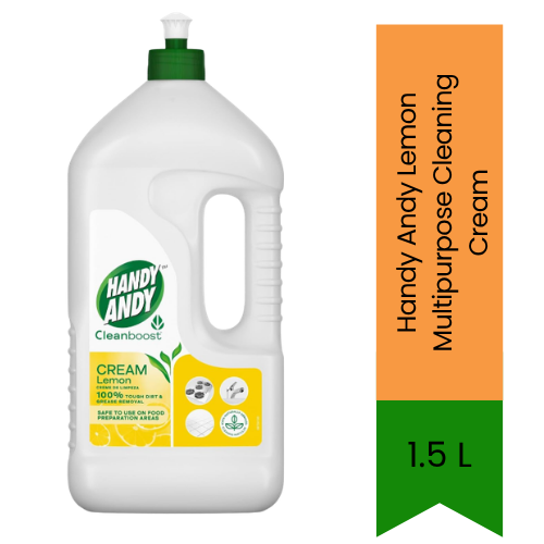 Handy Andy Lemon Multipurpose Cleaning Cream | 1.5L - Premium Pure Surface Cleaner Liquid for Kitchen & Bathroom | Removes Tough Dirt & Stains | South Africa | India Bazaar