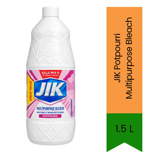 JIK Potpourri Multipurpose Bleach | 1.5L- Premium Pure Disinfectant Cleaner for Laundry & Surfaces | Whitens, Removes Stains & Kills 99.9% Germs | South Africa | India Bazaar