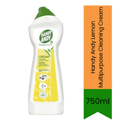 Handy Andy Lemon Multipurpose Cleaning Cream | 750ml - Premium Pure Surface Cleaner Liquid for Kitchen & Bathroom | Removes Tough Dirt & Stains | South Africa | India Bazaar