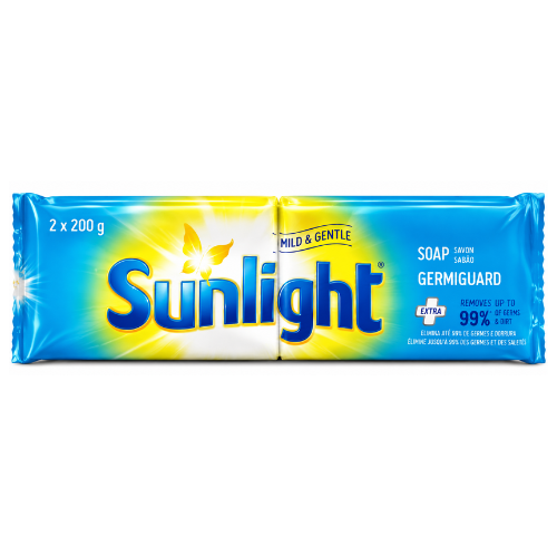 Sunlight Mild & Gentle Laundry Soap GermiGuard | 2 x 200g - Premium Pure Germ Guard Washing Bar | Deep Cleans, Removes Stains & Disinfects Fabrics | South Africa | India Bazaar