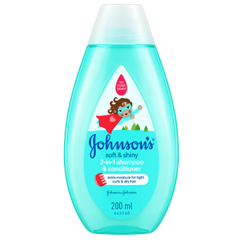 JOHNSON’S Baby Soft & Shiny 2-In-1 Shampoo & Conditioner (Baby Hair Wash) | 200ml - Gentle Hair Care | Leaves Hair Soft & Tangle-Free | South Africa | India Bazaar