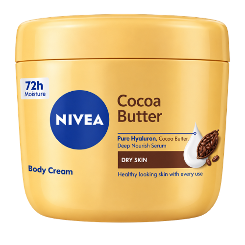 NIVEA Cocoa Butter Body Cream | 400ml - Premium Nourishing Body Care | Deep Moisture Serum & Vitamin E for Radiant Skin | South Africa | India Bazaar