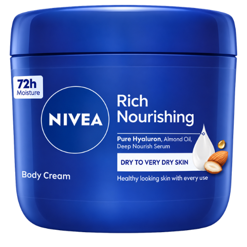 NIVEA Rich Nourishing Body Cream | 400ml - Premium Intensive Body Care | Deep Moisture Serum & Almond Oil for Dry Skin | South Africa | India Bazaar