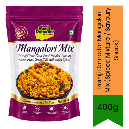 Ramji Damodar Mangalori Mix (Spiced Mixture / Savoury Snack) | 400g - Premium Crunchy Namkeen | Traditional Spicy Mangalorean Snack Mix | South Africa | India Bazaar