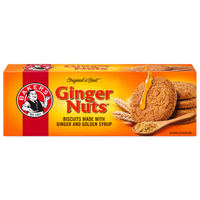 Bakers Ginger Nuts Crunchy Biscuits (Karara Adrak Biscuit) | 190g - Hard-Baked Snap, Spicy Ginger Warmth | Perfect for Dipping in Hot Milk, Tea & Soothing Stomach | South Africa | India Bazaar