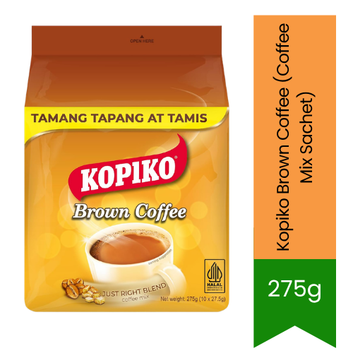 Kopiko Brown Coffee (Coffee Mix Sachet) | 275g - Instant Creamy Coffee Beverage | Rich Aroma & Smooth Caramel Taste | South Africa | India Bazaar