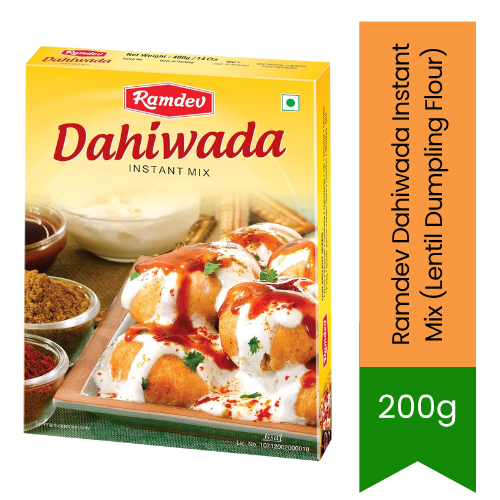 Ramdev Dahiwada Instant Mix (Lentil Dumpling Flour) | 200g - Traditional Snack Batter | Fluffy Texture & Authentic Street Food Taste | South Africa | India Bazaar