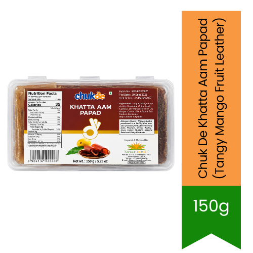 Chuk De Khatta Aam Papad (Tangy Mango Fruit Leather) | 150g - Traditional Sweet & Sour Confectionery Treat | Nostalgic Flavor & Fruity Snack Delight | South Africa | India Bazaar