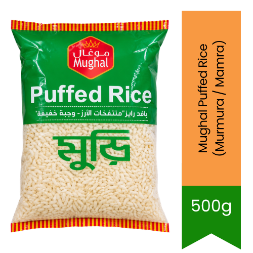 Mughal Puffed Rice (Murmura / Mamra) | 500g - Light & Crispy Snack Grain | Perfect for Bhel Puri, Chivda & Traditional Indian Fritters | South Africa | India Bazaar