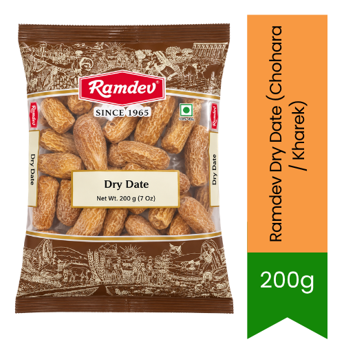 Ramdev Dry Date (Chohara / Kharek) | 200g - Traditional Dried Fruit Snack & Culinary Ingredient | Natural Sweetness, Rich Energy & Dietary Fiber | South Africa | India Bazaar