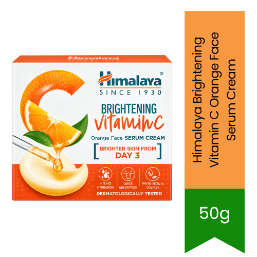 Himalaya Brightening Vitamin C Orange Face Serum Cream (Herbal Facial Treatment) | 50g - Daily Radiance Booster Formula | Glow-Enhancing, Hydrating & Evens Skin Tone | South Africa | India Bazaar